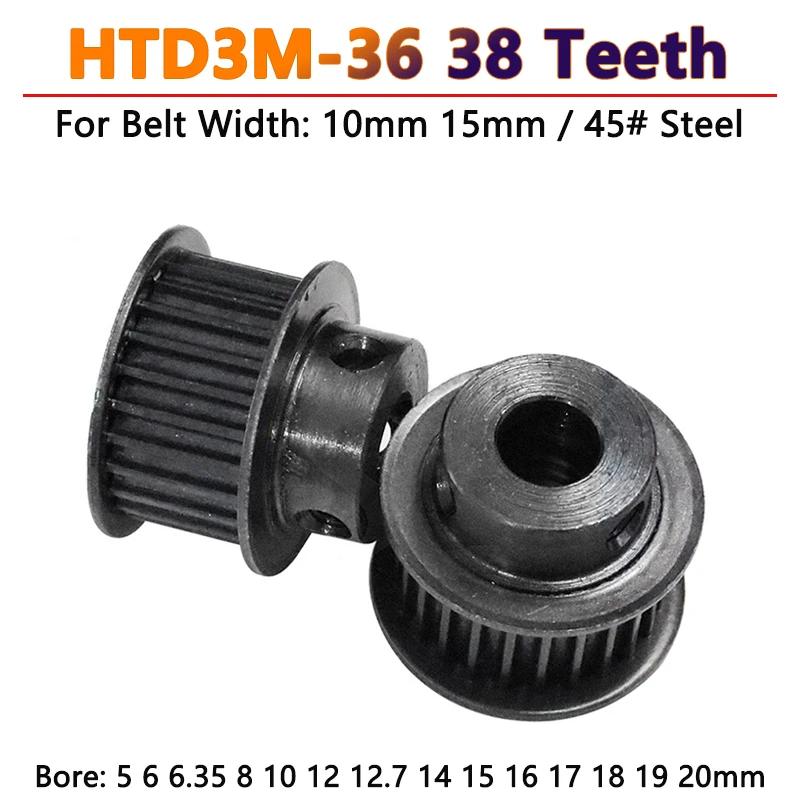 HTD3M ƿ Ÿ̹  HTD-3M, 36T 38 T  , Ʈ ʺ 10mm 15mm  5 6 6.35 8 10 12-20mm, 36 38 , 1 